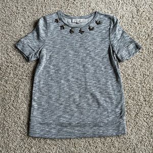 LOFT Gray Sweater Blouse Size Small